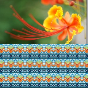 ลายดอกซอมพอ( ดอกหางนกยูง )